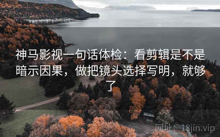 神马影视一句话体检：看剪辑是不是暗示因果，做把镜头选择写明，就够了