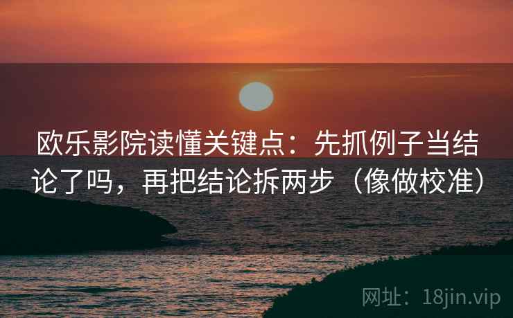 欧乐影院读懂关键点：先抓例子当结论了吗，再把结论拆两步（像做校准）