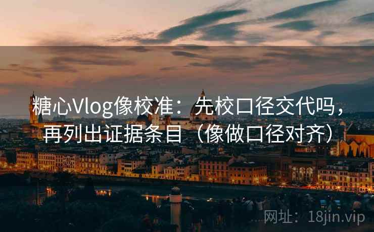 糖心Vlog像校准：先校口径交代吗，再列出证据条目（像做口径对齐）